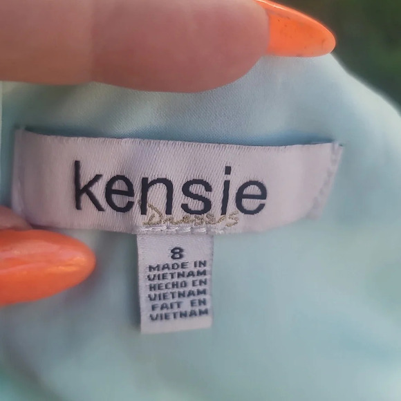 Kensie mint green yellow floral racerback sleeveless ruffled dress 8 - Picture 3 of 14